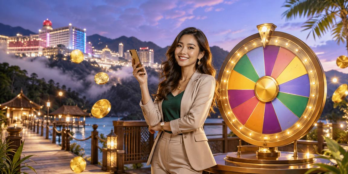 Suasana lucky draw Hari Raya di kasino Genting Highlands dengan promosi gtr35